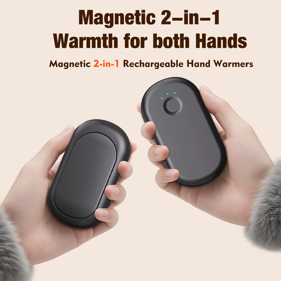 2-in-1 Magnetic Rechargeable Hand Warmers | 2-Piece Set