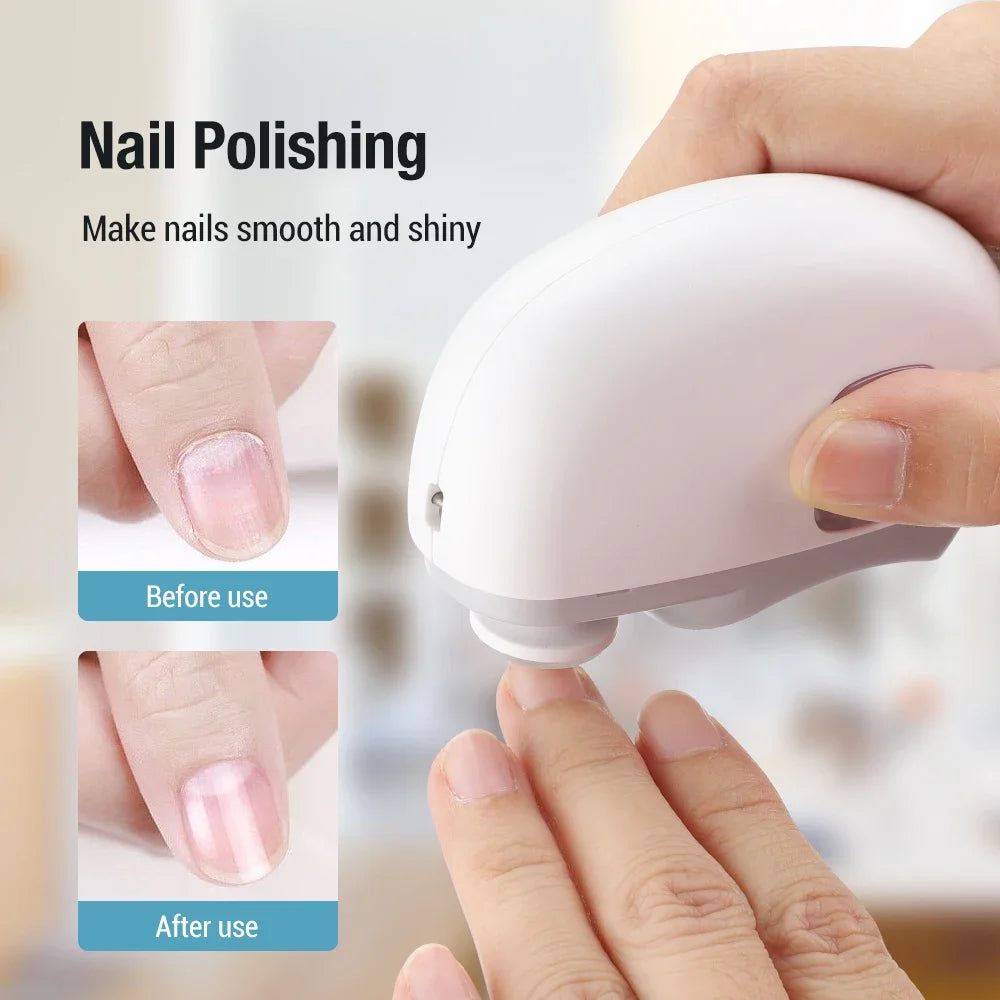 Rechargeable Electric Nail Clipper & Polisher with LED Light