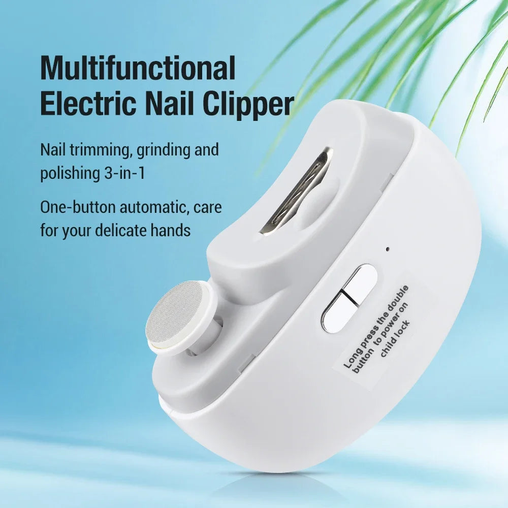 Rechargeable Electric Nail Clipper & Polisher with LED Light