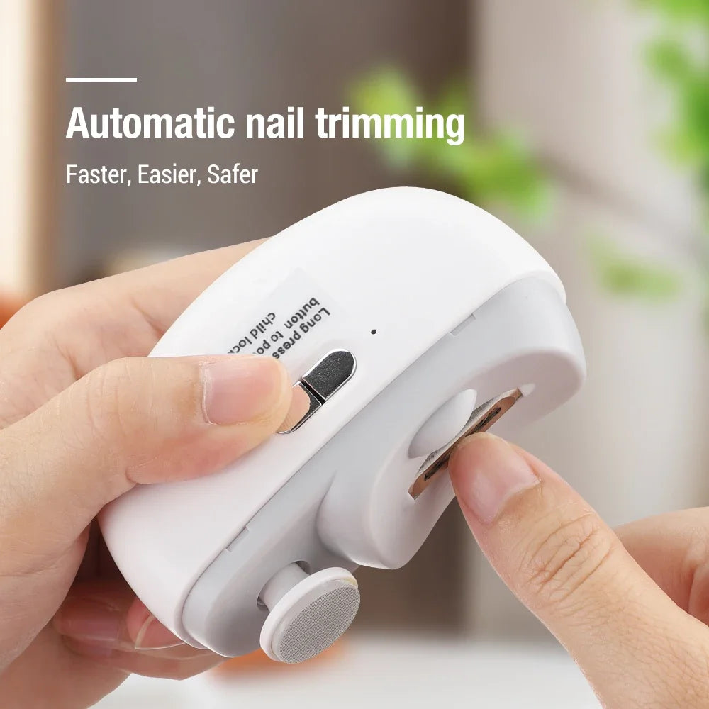 Rechargeable Electric Nail Clipper & Polisher with LED Light