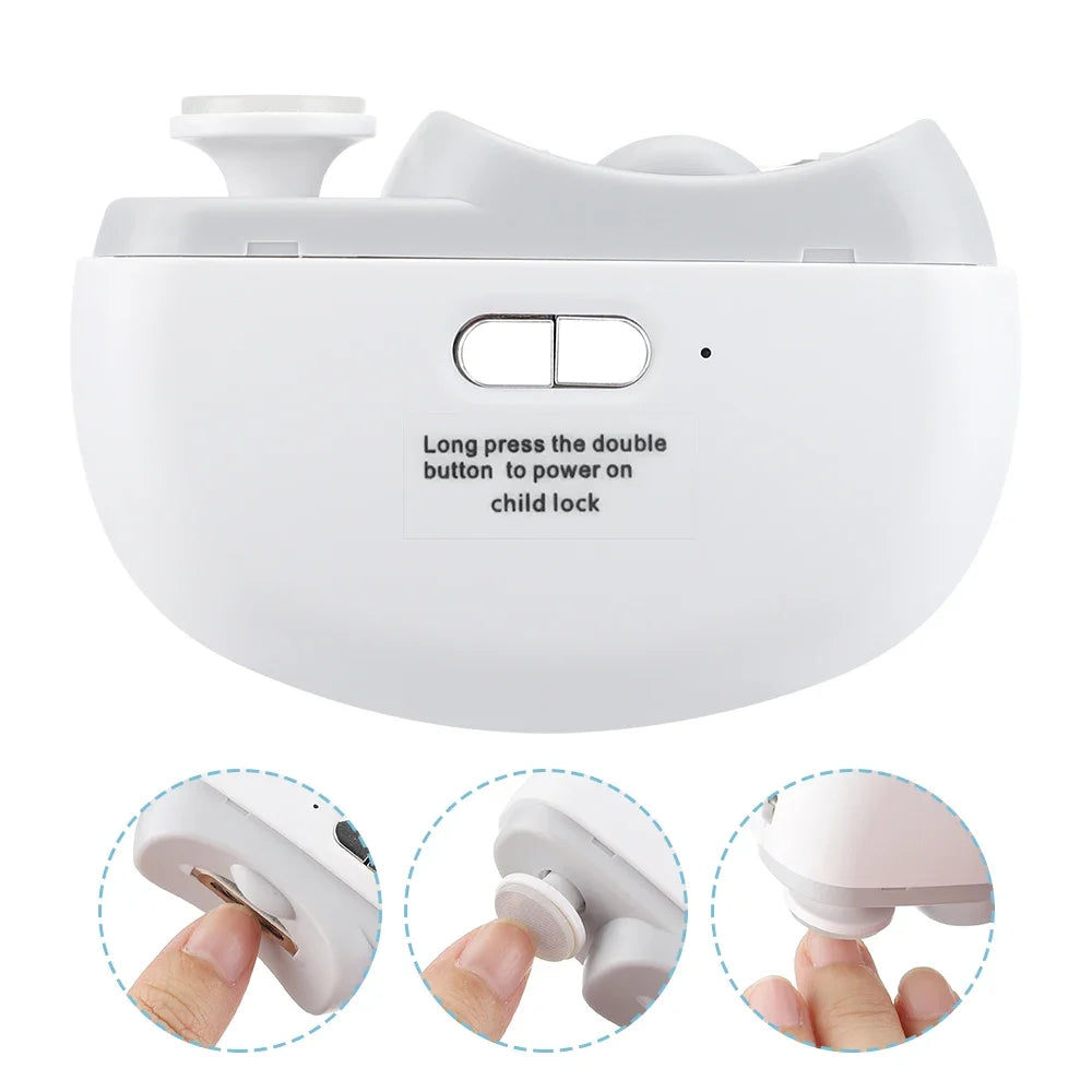 Rechargeable Electric Nail Clipper & Polisher with LED Light
