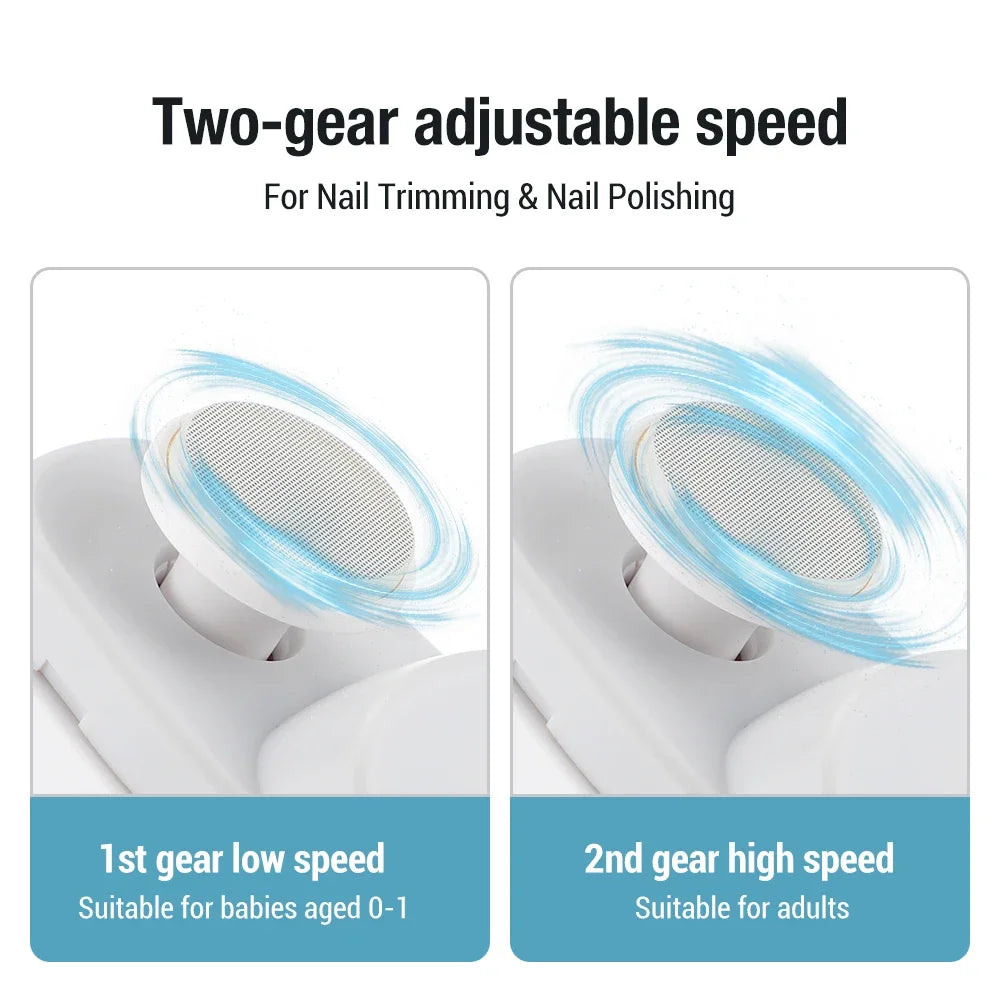 Rechargeable Electric Nail Clipper & Polisher with LED Light